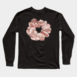 Pink Satin Scrunchie Long Sleeve T-Shirt